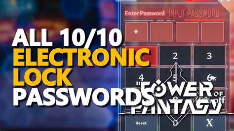 electronic lock tower of fantasy
